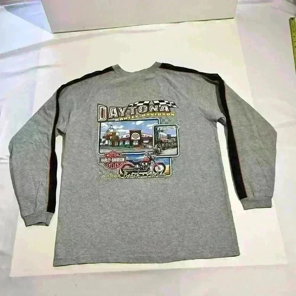 Vintage Harley-Davidson Daytona Beach Biker Holoubek Long Sleeve T Shirt Mens